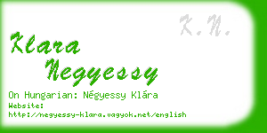 klara negyessy business card